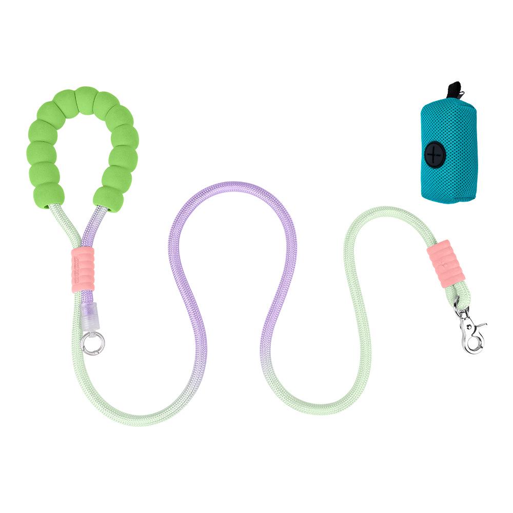 Поводок для собак цвета дофамина: Удобная ручка из пеноматериала, держатель для мешка для фекалий, износостойкий для походов