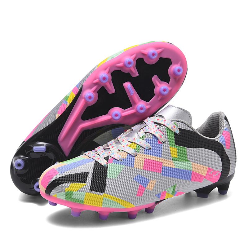 Мужские футбольные бутсы с низким верхом, большие размеры, длинные гвозди, искусственная кожа, футбольные бутсы для мальчиков, противоскользящие гвозди