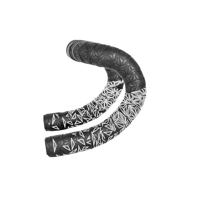 Амортизирующая градиентная лента для руля велосипеда с узором хризантемы - дышащая, двухцветная, износостойкая ПУ для шоссейных велосипедов.