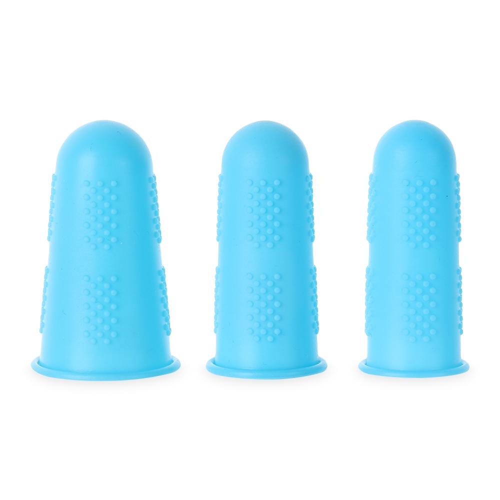 5pcs Needlework Sewing Thimble Silicone Finger Cover Finger protector Non-slip Guard Caps