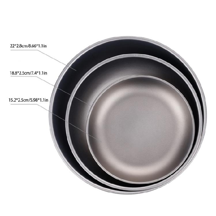 Multifuntional Use Camping Plate Heatproof Portable Cookware Metal Texture Suitable for Campers Trail Explorers Use