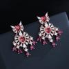 Silver Needle High Quality Long Water Drop Colorful Zircon Earrings For Women Luxury Dinner Party Engagement Jewelry Gift