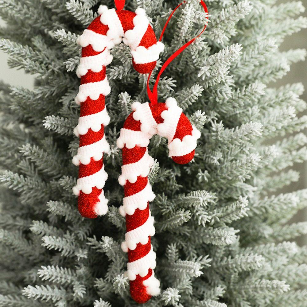 2pcs Twisted Christmas Foam Candy Cane Mini Christmas Tree Decoration  Party Favors