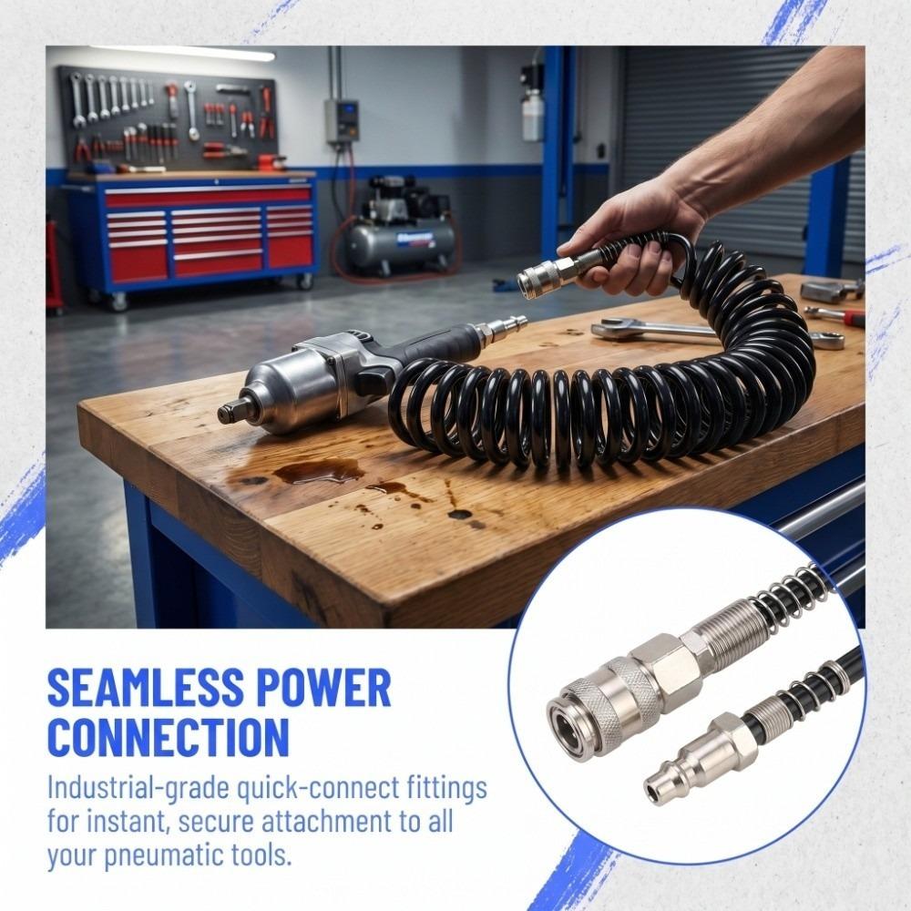 Coiled Air Compressor Coil Hose Multiple Size Coiled Air Extension Hose  Air Duster Cleaning