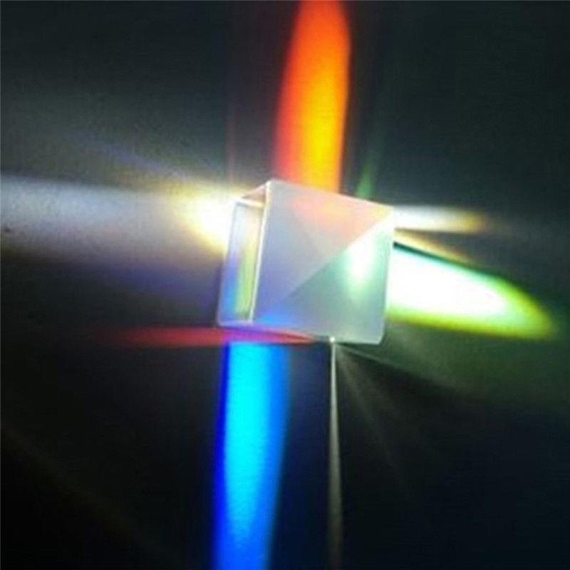 Prism Six-Sided Bright Light Combine Cube Prism Stained Glass Beam Splitting Prism Optical Experiment Instrument