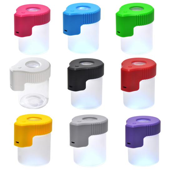 Прозрачная светодиодная стеклянная банка для хранения с герметичной крышкой, с подсветкой, перезаряжаемая через USB, оптимальная