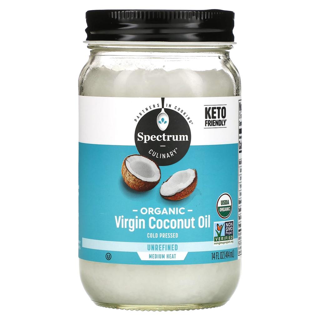 Spectrum Culinary Organic Virgin Coconut Oil, Unrefined, 14 Fl Oz (414 Ml)