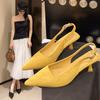 Мода Женские Туфли на Высоком Каблуке 2025 Лето Новая Мода Остроносые Лодочки Женские Шпильки Слингбэки Неглубокие Свадебные Туфли Zapatos