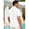 Men's Waffle Texture Short Sleeve Button Down Shirt Casual Pocketed Summer Top