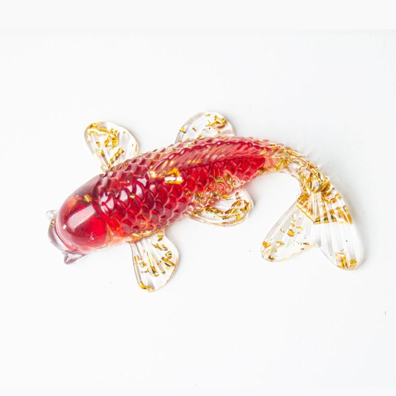 1 шт., новая хрустальная каменная гравийная фигурка рыбы кои, смоляная мини-кварцевая статуэтка карпа, домашний декор, украшение для стола, подарок