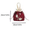 Mommy Bag Hanfu Drawstrings Bag Ruffle Floral Bucket Bag Embroidery Flower Handbag  Ladies/Girls