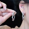 Серьги-кольца из серебристой нержавеющей стали со змеей, цирконами, для женщин. Изысканные модные ювелирные изделия. Подарок.