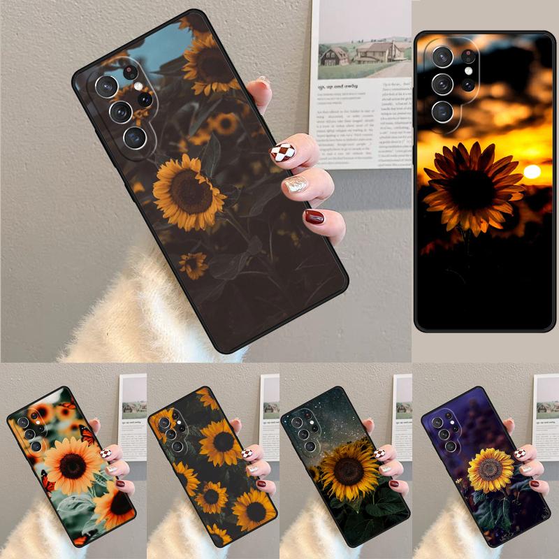 Летний чехол для телефона из ТПУ с подсолнухом для Samsung Galaxy note 10 pro S26 S25 S24 S23 S22 Ultra Plus S21 FE S20 Ударопрочный чехол