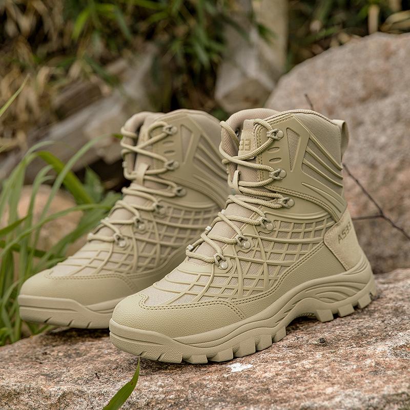 Fashion Men Tactical Boots Lace Up Military Army Boot Unisex Work Hiking Shoe Desert Waterproof Brand Climbing Shoe Male Ankle Size Plus