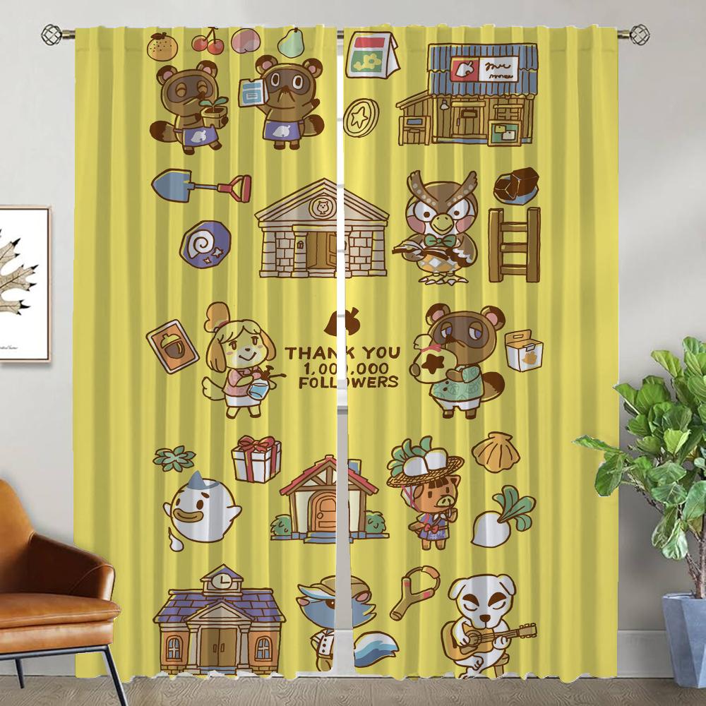 Блэкаут штора для комнаты 2 панели Animal Crossing шторы перегородка для детской комнаты домашний интерьер шторы шторы тюль для спальни