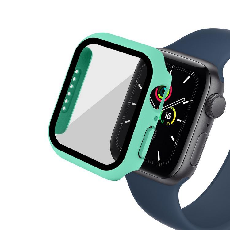 Стекло + чехол для Apple Watch, чехол серии 44/40/41/45/42/38 мм, аксессуар для iWatch, защитная пленка для экрана Apple watch 8 7 6 SE 5 3