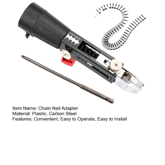 1 Set Automatic Nail Adapter Adjustable Automatic Screw Chain Nail Adapter Electric Drill Chain Set for Carpentry