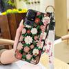 Lanyard Anti-knock Phone Case For TCL 40SE/T610K Dirt-resistant Flower Silicone Protective Ring Oil Painting Shockproof