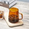 300/500ml Coffee Colored Glass Pot with Lid Shared Coffee Pot Pouring Coffee Concentrate Kitchen Making Coffee Accessories