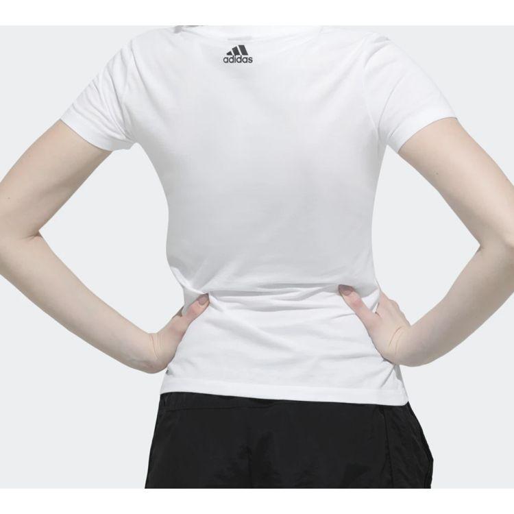 adidas Футболка с круглым вырезом Originals Trefoil, женские топы, белая EC4745