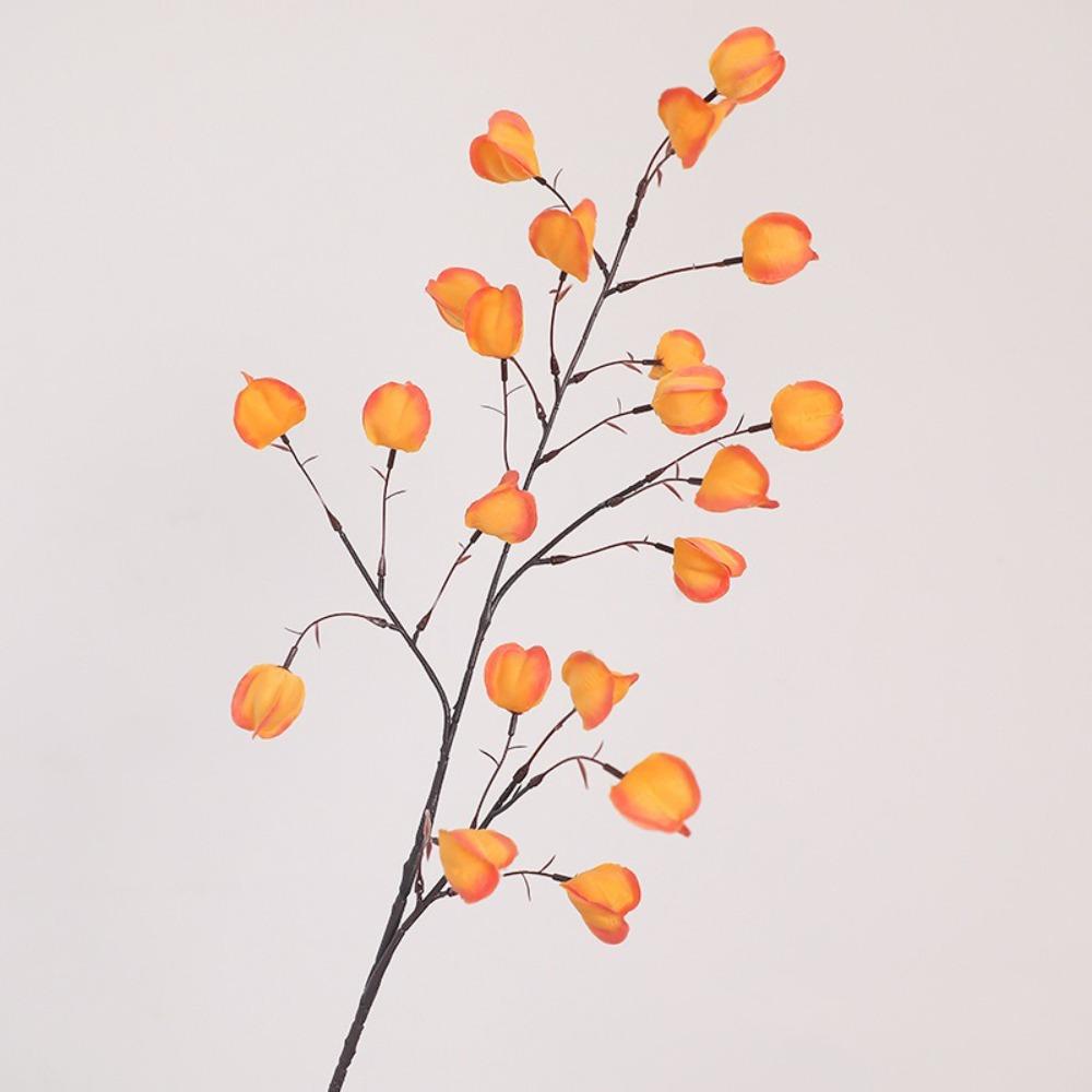 Long Branches Artificial Lantern Fruits Plastic Realistic Lantern Flower Branch Handmade Fake Flower Bouquets Photo Props
