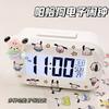 Cute Capi Mini Alarm Clock Desktop Table Clock Timing Cute KT Bow Decoration Children's Mini Clock