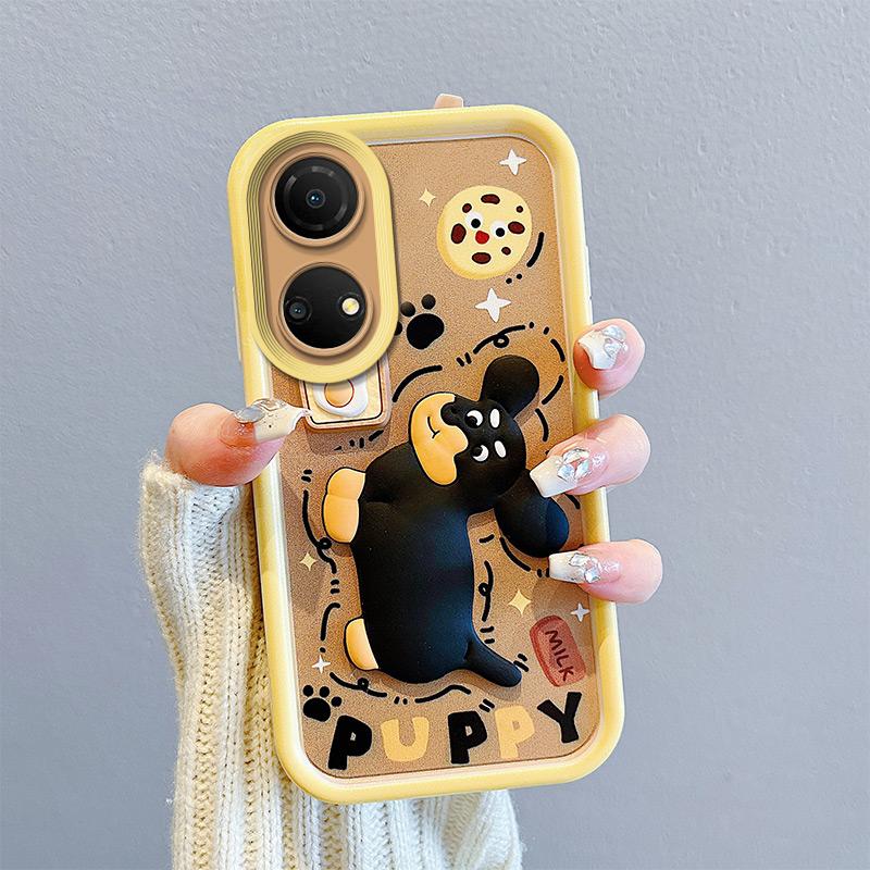 KEYSION Противоударный чехол для Honor X7 с ремешком Мягкий силиконовый милый 3D мультяшный чехол для телефона с куклой для Huawei Honor X7