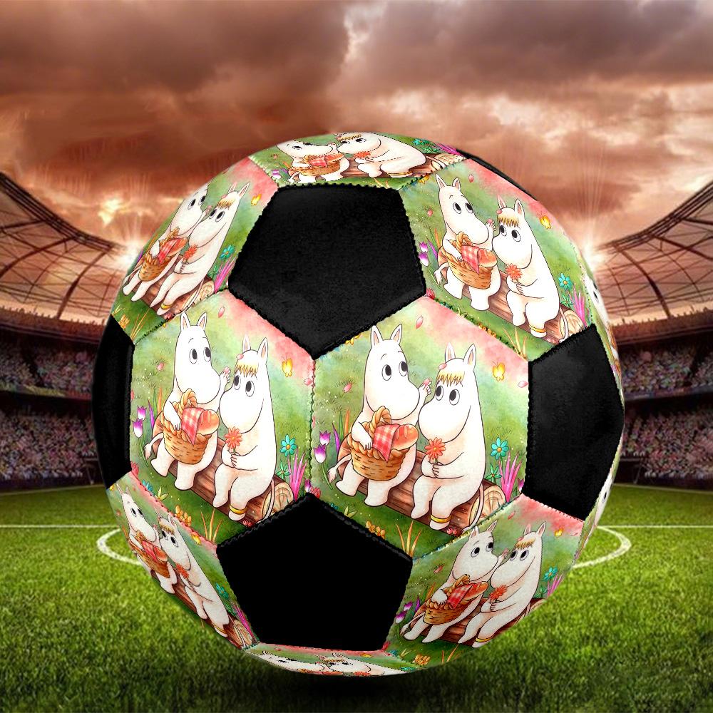 Moomin2 Soccer Ball Colorful All Ages Machine Stitched PVC Competition Ready Durable High-Bounce.SIZE5