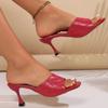 Модные женские сандалии 2025 Лето Новые женские туфли на высоком каблуке Шлепанцы с квадратным носком Женская обувь с открытым носком Слингбэки Слайды Женские Zapatos