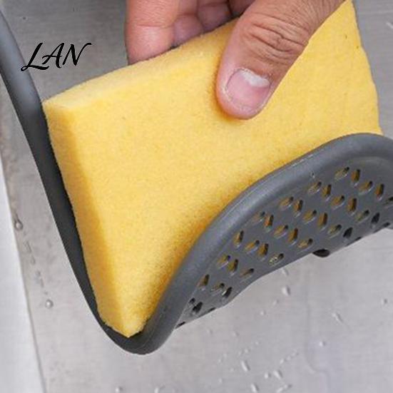 Draining Sponge Rack for Sink Faucet Hanging Holder, Self-Draining Flexible Organizer, Durable PP Cleaning Tool Organizer Kitchen Mount Drying