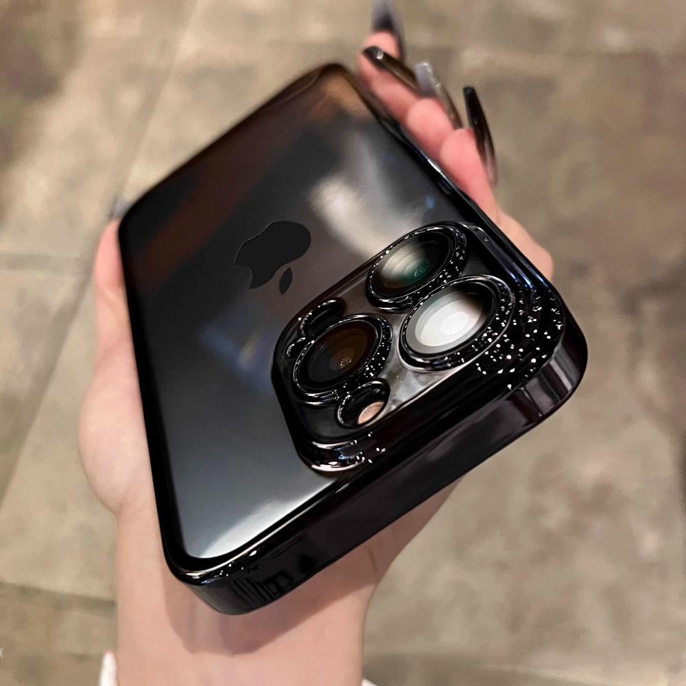 Luxury Plating Lens Protection Transparent Case For iPhone 16 Pro Max 15 14 Plus 13 12 Mini 11 Pro Soft Silicone TPU Clear Cover