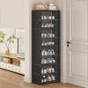 9-Tier Tall Shoe Rack with Clear Cover 18 Pair Narrow Shoes Shelf Cabinet Holds 18 Pairs Shoe Shelf Shoes Cabinet Closed Shelves