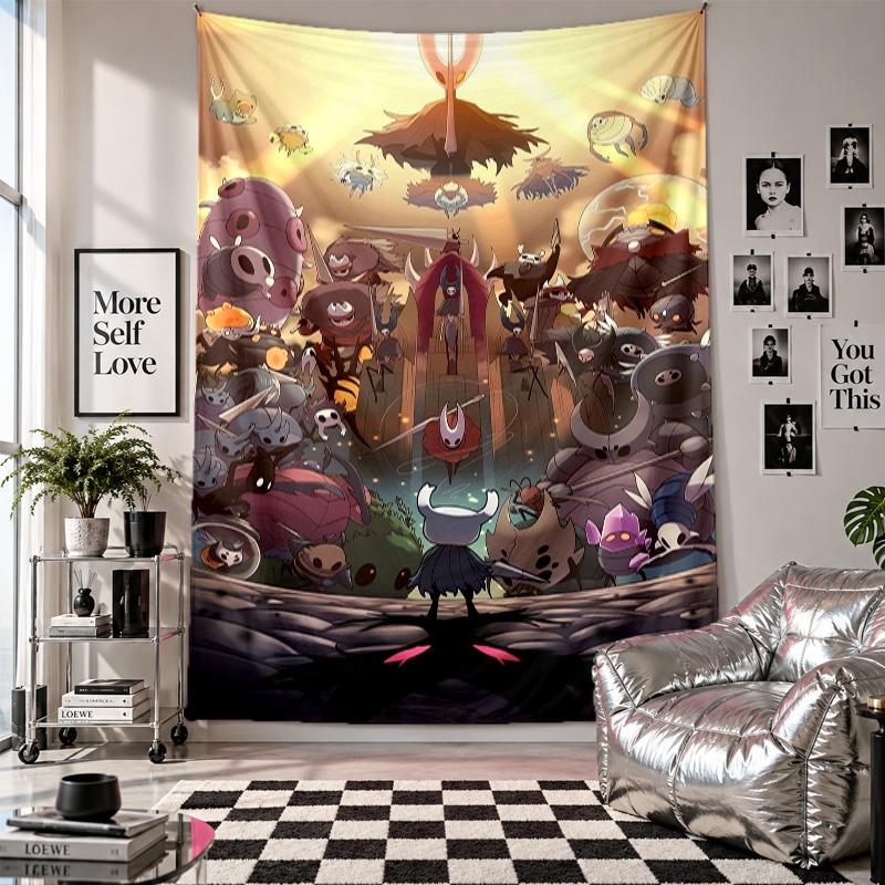 Wall TapestryHollow Knight Art Hanging Cloth Decorative Background Cover for Room Decoration