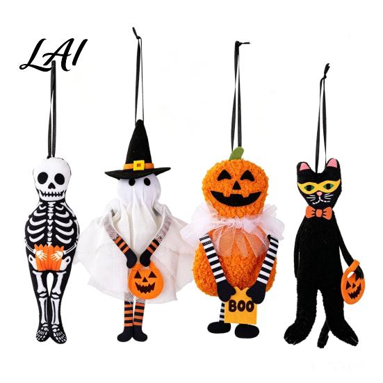 Ghost Bag Charms for Kids Halloween Pumpkin Hanging Ornament Car Rearview Mirror Pendant Cute Soft Plush Holiday Ornaments School Keychain
