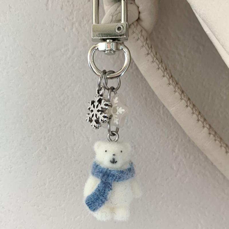Милая зимняя цепочка для мобильного телефона со снежинкой и снеговиком, подвеска для рождественской елки и рюкзака, украшение, новогодний подарок