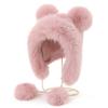 Warm Ear Protection Hat Cute Bucket Hat Thickened Plush Bear Hat  Women