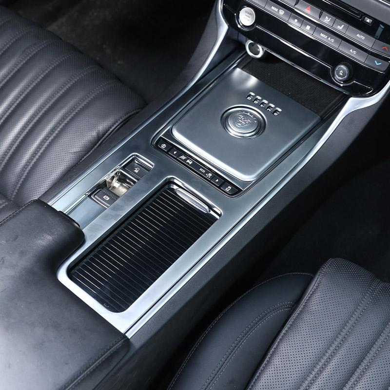 Для Jaguar F-PACE XE XEL XF XFL 2016-2020 ABS Углеродное волокно Панель центральной консоли рычага переключения передач и подстаканника Накладка Декоративная наклейка