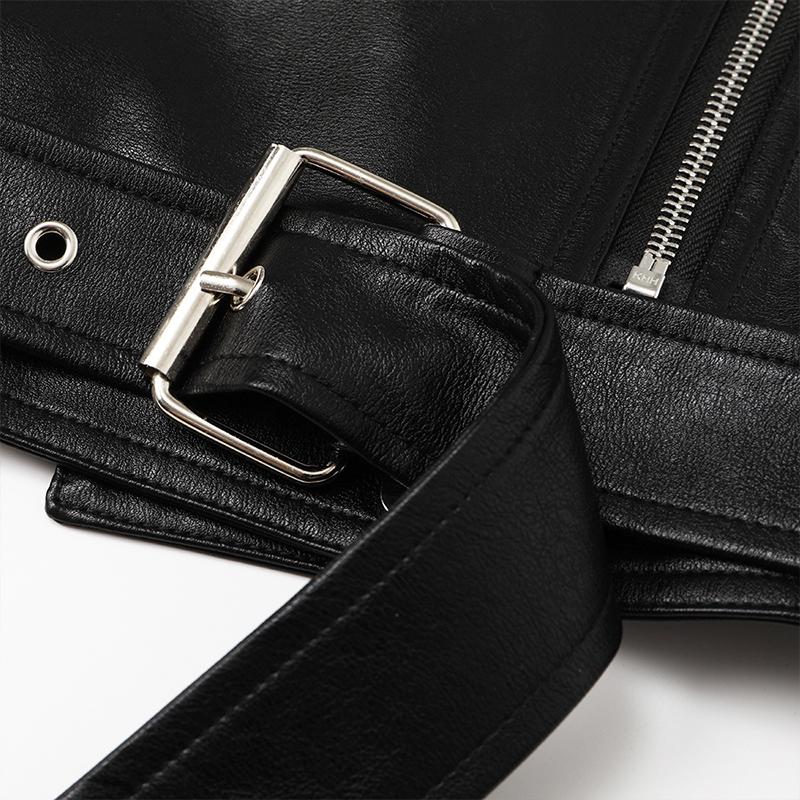 Осенняя женская свободная байкерская куртка из искусственной кожи, уличное пальто бежевого, черного цвета, женская верхняя одежда в стиле панк, куртка из искусственной кожи