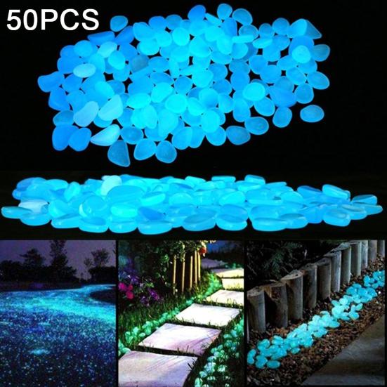 50Pcs Cobblestone Irregular Shape Eco-friendly Aquarium Decor Luminous Craft Glow Pebbles for Potting