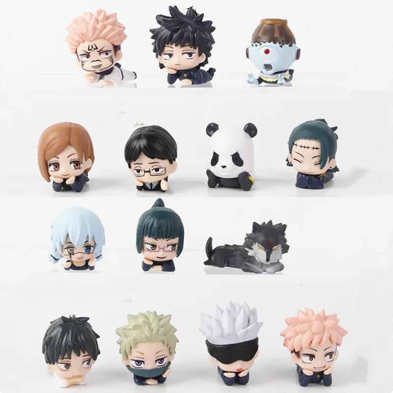 7 шт./комплект Мини-фигурки Аниме Jujutsu Kaisen в лежачем положении 3-4 см Сатору Годжо Мини Милые GK ПВХ Статуэтка Коллекционные Игрушки
