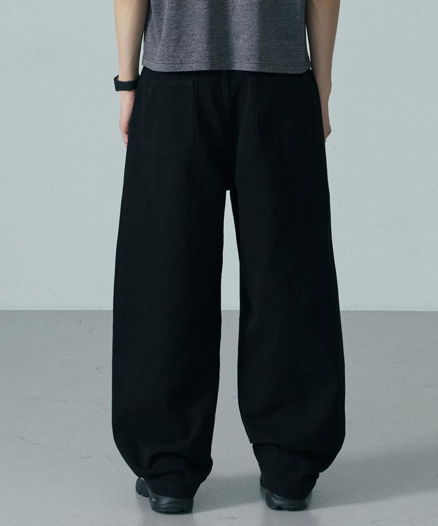 Хлопковые широкие chino-брюки LXT Essential с изогнутым кроем [Черный]
