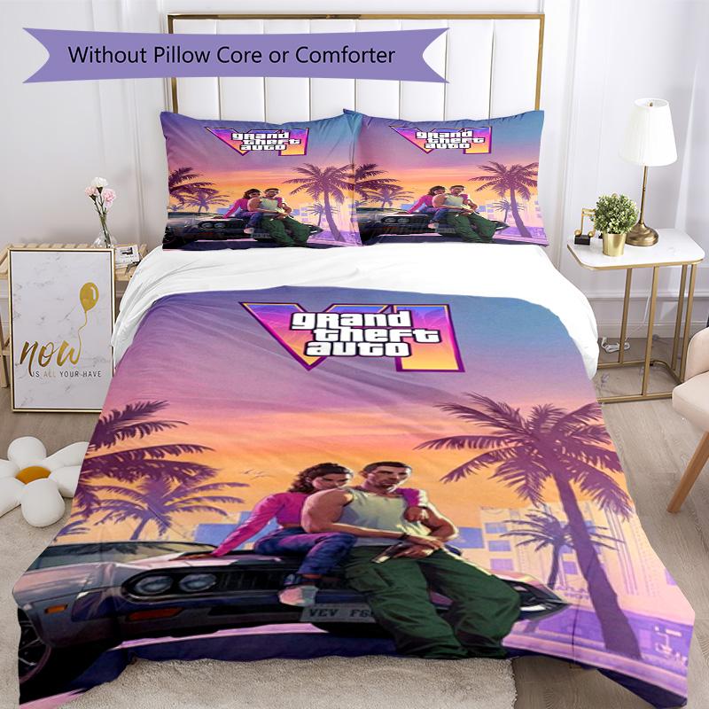 Grand Theft Auto Duvet Cover Set Perfect for Dormitory Soft Fabric Christmas Gift