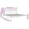 Metal Bed Frame with Headboard White 160x200 cm