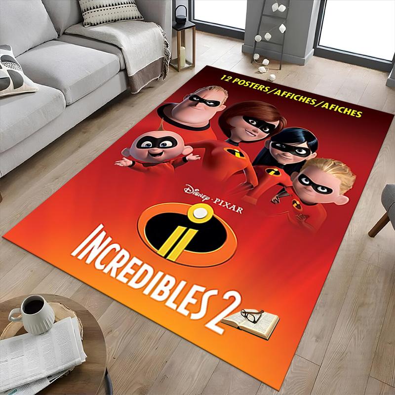 Incredibles Family Adventure Carpet For Playroom Bedroom Living Room Sofa Home Decorkids Game Area Rug Nonslip Floor Mat