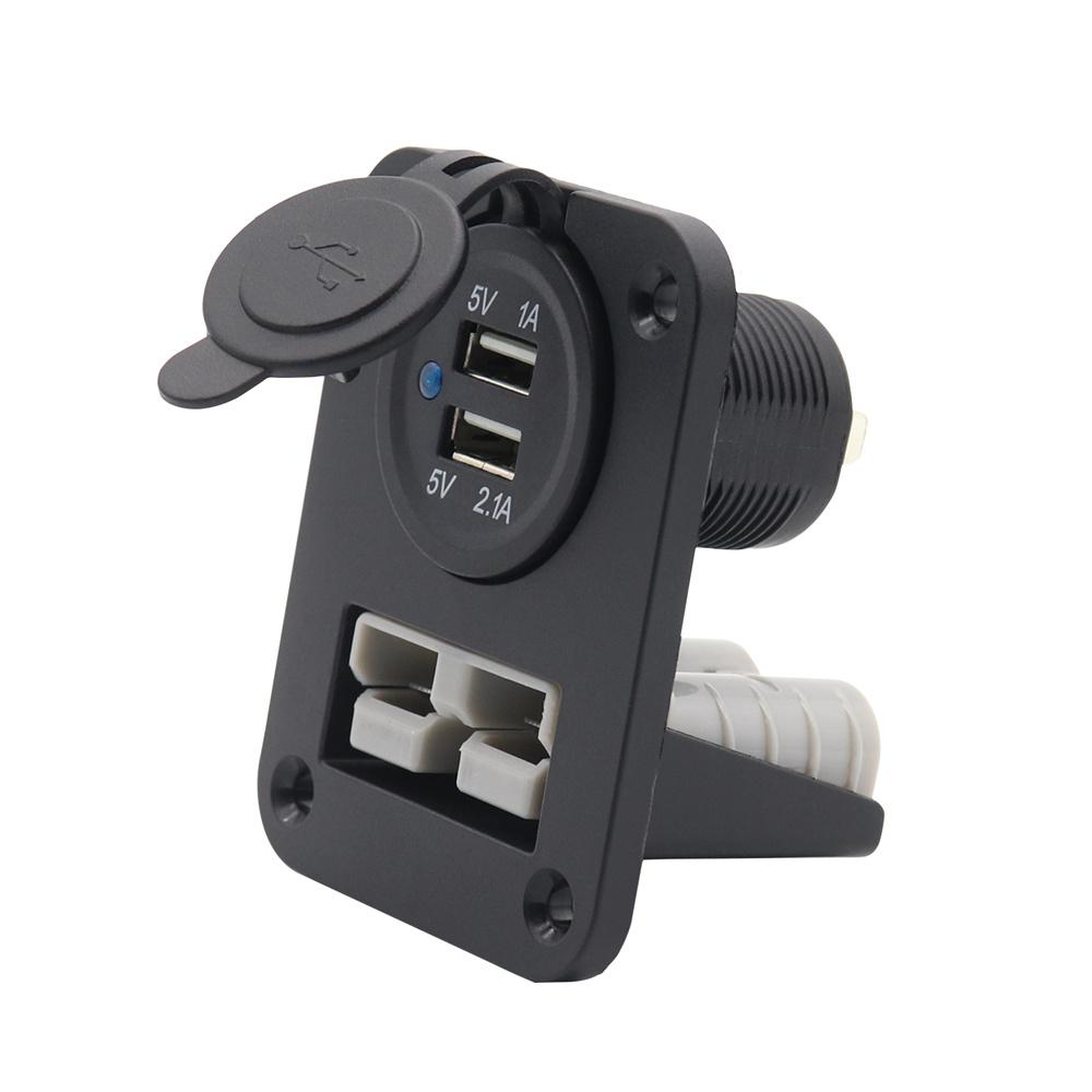 50 Amp Plug Dual USB Socket Flush Mount Recessed Plate For Anderson Style Plugs