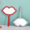 Lip-Shaped Handheld Makeup Mirror with Customizable Handle: Portable HD Mini Mirror for DIY Touch-Ups