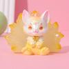 Creative Cartoon Nine Tailed Fox Series Ornaments Cute Luminous Desktop Decoration Car Resin Crafts Girl Birthday Gift