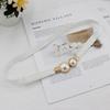 Women Double Pearl Belt Pu Leather Dress Skirt Waist Elastic Thin Belts