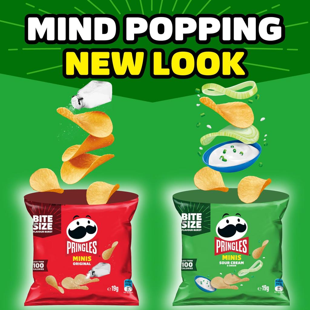 Мини-чипсы Pringles со вкусом сметаны и лука 19 г x 5 пакетов x 6 штук набор и [Покупка набора]