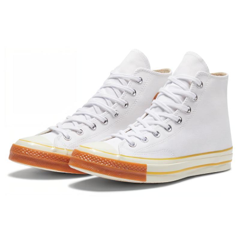 Converse 1970-е годы Чак Поп Носок Круглый Носок Шнуровка Высокие парусиновые кеды Унисекс Белый